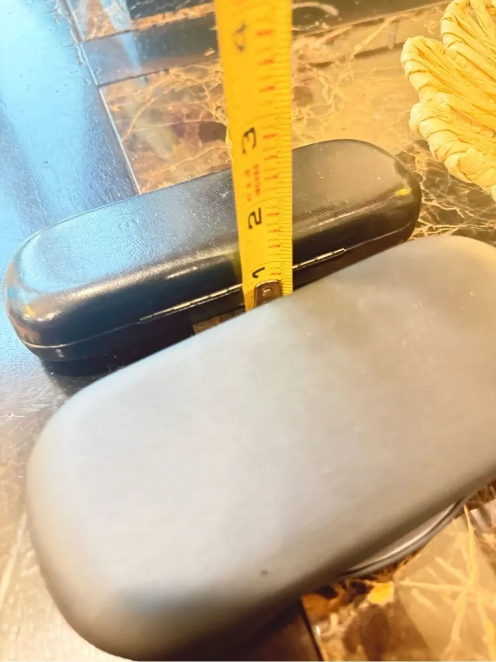 Two Black Eyeglass Cases - Sleek Hard Shell and Leather Finish